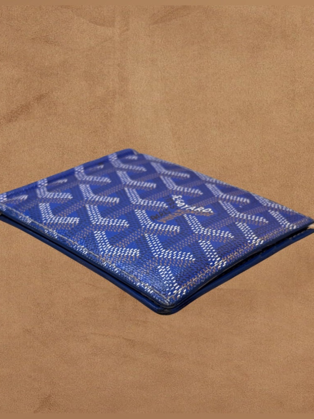 Goyard Saint-Thomas Money Clip Wallet Blue Authentic with Box